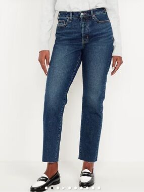 NWT Old Navy Dark Blue Straight-Leg High-Rise Jeans size 6